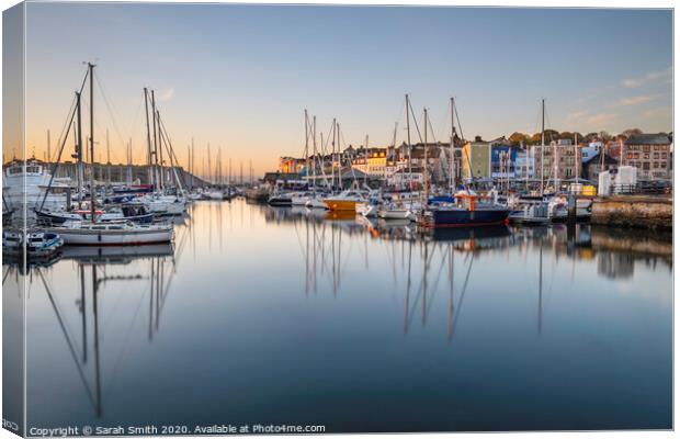 Plymouth Harbour Sunrise Canvas Print by Sarah Smith