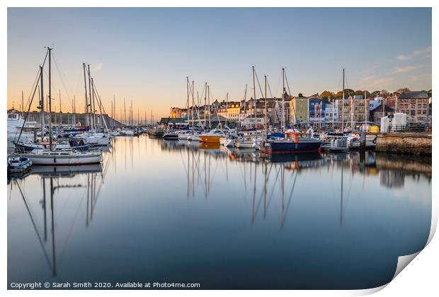 Plymouth Harbour Sunrise Print by Sarah Smith
