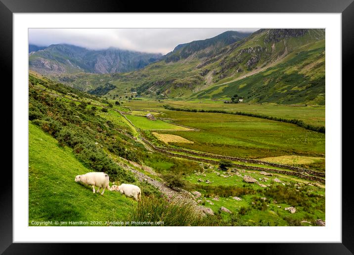 Ogwen Valley Snowdonia Framed Mounted Print by jim Hamilton