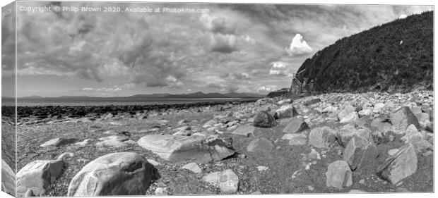Chissel Beach in Wales, Panorama Canvas Print by Philip Brown