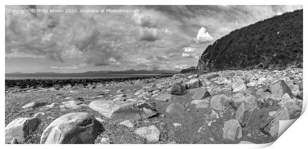Chissel Beach in Wales, Panorama Print by Philip Brown