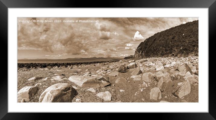Chissel Beach in Wales, Panorama Framed Mounted Print by Philip Brown