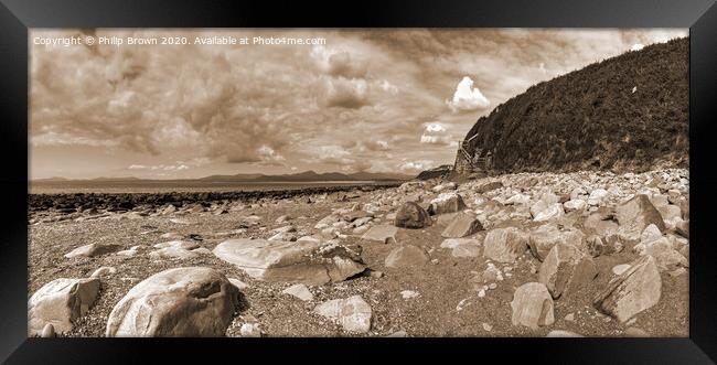 Chissel Beach in Wales, Panorama Framed Print by Philip Brown