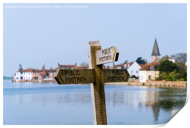 Footpath around Bosham Creek  Print by Pearl Bucknall