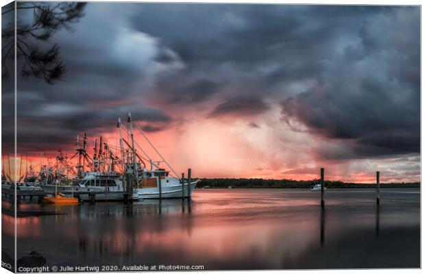 Stormy Sunset Canvas Print by Julie Hartwig