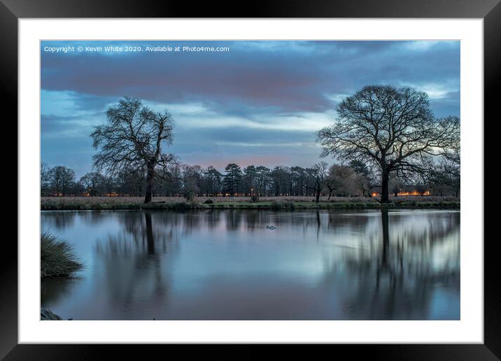 Serenity before sunrise Framed Mounted Print by Kevin White