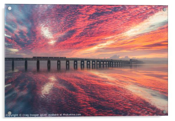 Tay Bridge Sunrise Acrylic by Craig Doogan