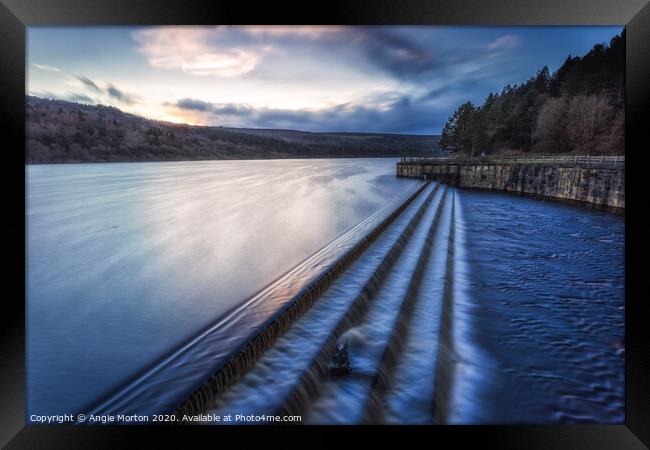 Broomhead Reservoir Dam Spillway Framed Print by Angie Morton