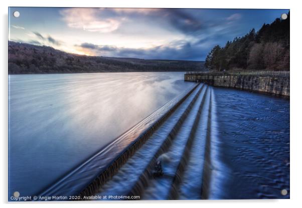 Broomhead Reservoir Dam Spillway Acrylic by Angie Morton