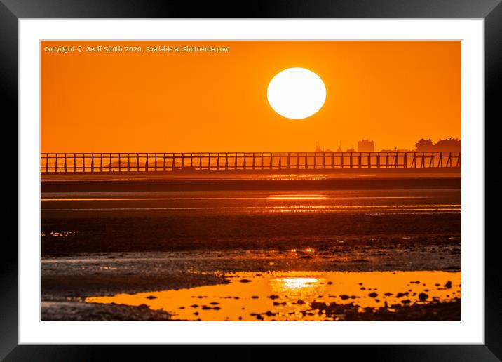 Sunset over Littlehampton Beach Framed Mounted Print by Geoff Smith
