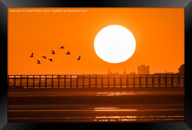 Setting Sun over Littlehampton Framed Print by Geoff Smith