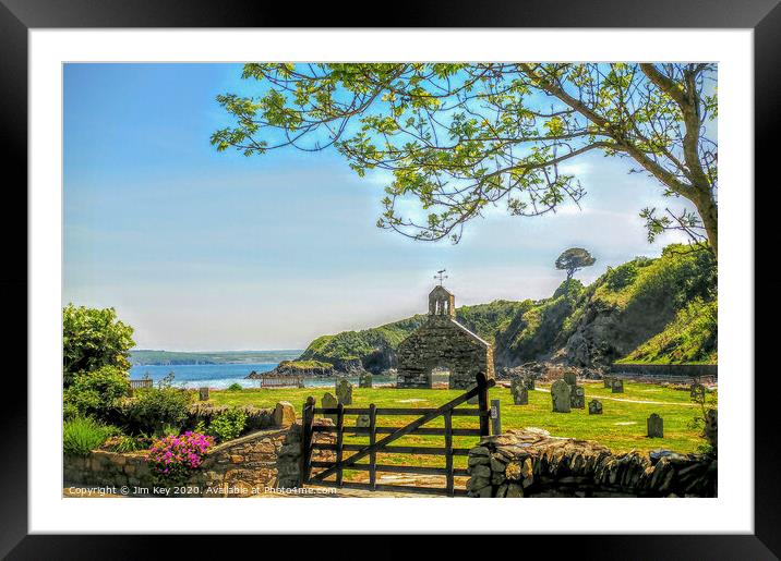 Cwm-Yr-Eglwys Pembrokeshire Wales Framed Mounted Print by Jim Key