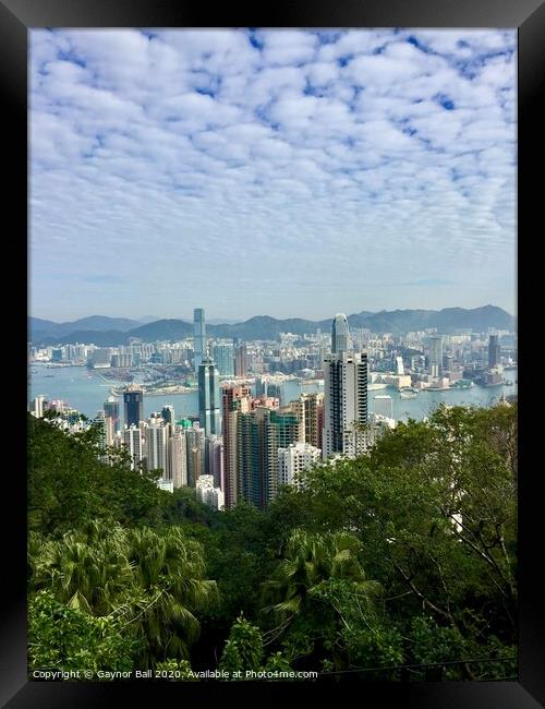 Hong Kong skyline Framed Print by Gaynor Ball