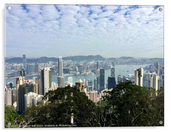 Victoria Peak, Hong Kong  Acrylic by Gaynor Ball