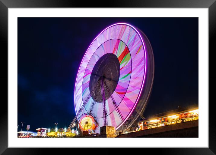 Ferris wheel Blackpool Central Pier Framed Mounted Print by Caroline James