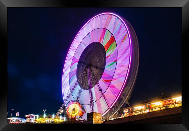 Ferris wheel Blackpool Central Pier Framed Print by Caroline James