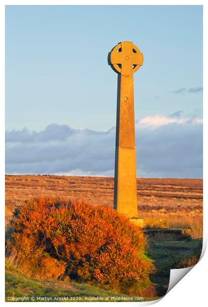Rosedale Millennium Cross, North York Moors, Yorks Print by Martyn Arnold
