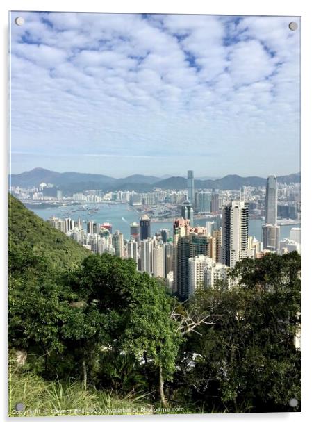 Skyscrapers of Hong Kong. Acrylic by Gaynor Ball