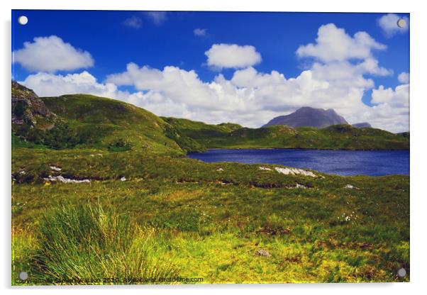Loch Buine Moire and Cùl Mòr Acrylic by Steven Watson