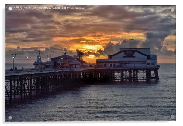 North Pier Sunset.. Acrylic by Jason Connolly