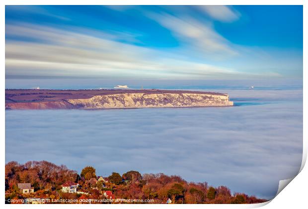 Fog In The Bay Print by Wight Landscapes