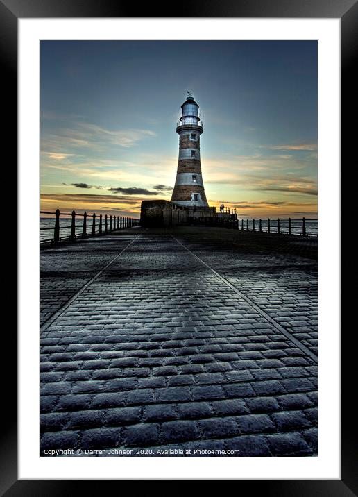 Roker Lighthouse Framed Mounted Print by Darren Johnson