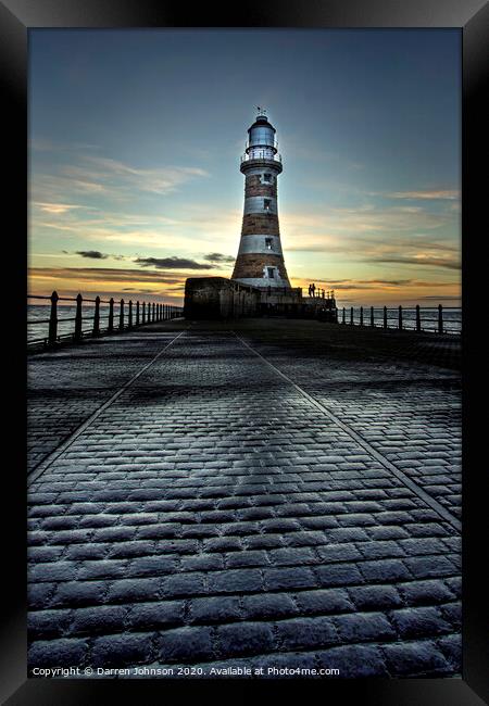 Roker Lighthouse Framed Print by Darren Johnson