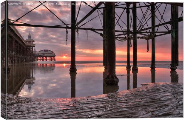 Sunset At Blackpool. Canvas Print by Jason Connolly