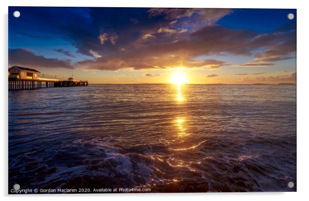 Sunrise Penarth Pier Acrylic by Gordon Maclaren