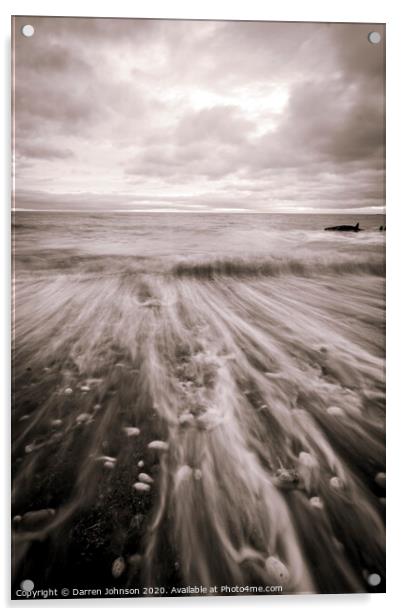 Chemical Beach Pebbles Monochrome Acrylic by Darren Johnson