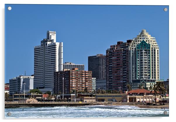 Durban Skyline from the Pier Acrylic by Jeremy Hayden