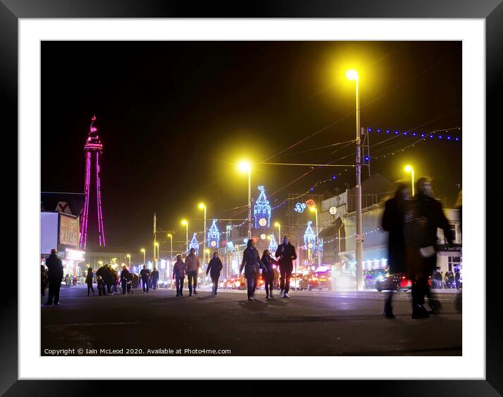 Families Enjoying Blackpool Illuminations Framed Mounted Print by Iain McLeod