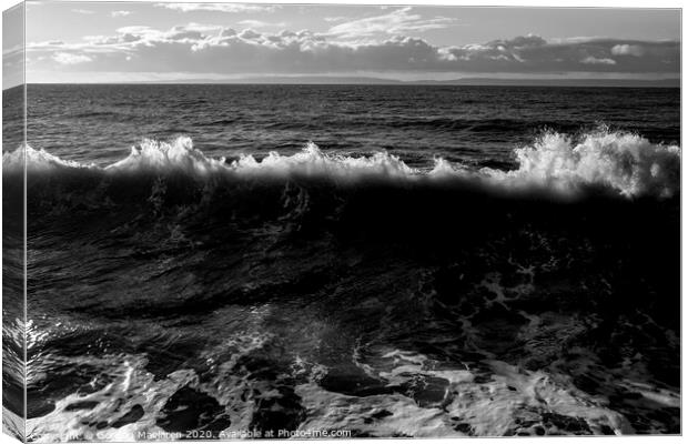 Wave in Black and White Canvas Print by Gordon Maclaren