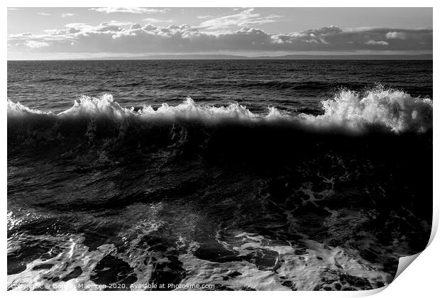 Wave in Black and White Print by Gordon Maclaren