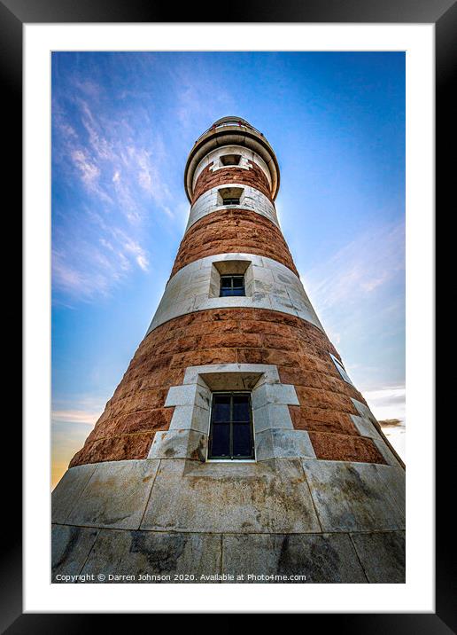 Roker lighthouse Portrait Framed Mounted Print by Darren Johnson