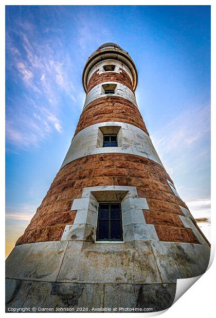 Roker lighthouse Portrait Print by Darren Johnson