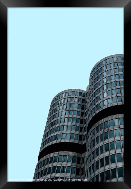 Exterior shot of BMW main offices in Munich Framed Print by Juan Jimenez