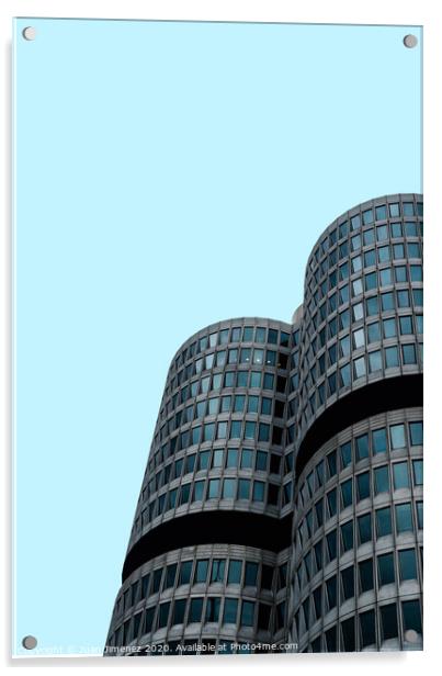 Exterior shot of BMW main offices in Munich Acrylic by Juan Jimenez