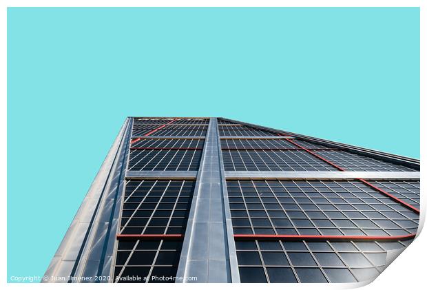 Low angle view of The Gate of Europe towers against blue sky Print by Juan Jimenez