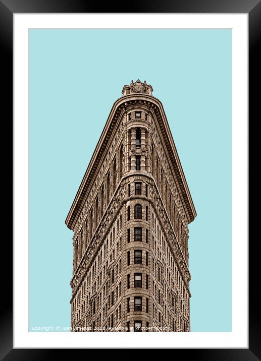 Flatiron Building in New York a cloudy day Framed Mounted Print by Juan Jimenez