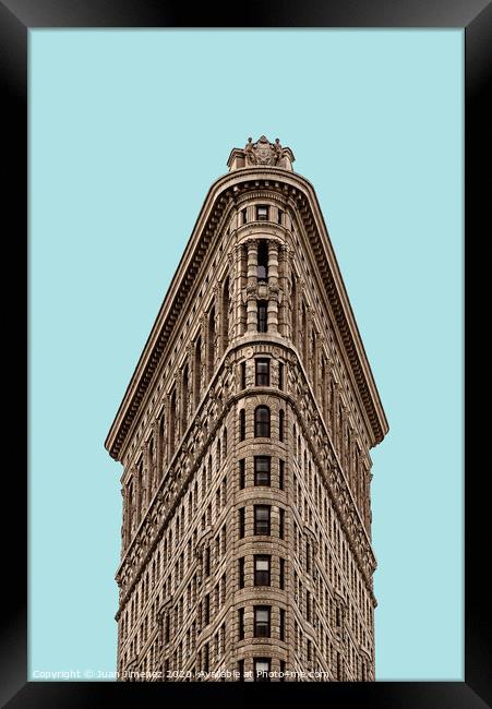 Flatiron Building in New York a cloudy day Framed Print by Juan Jimenez
