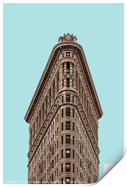 Flatiron Building in New York a cloudy day Print by Juan Jimenez