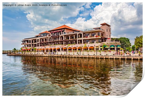Casa del Rio Hotel Melaka Malaysia Print by Adrian Evans
