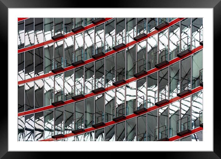 Modern architecture repetition Framed Mounted Print by Juan Jimenez