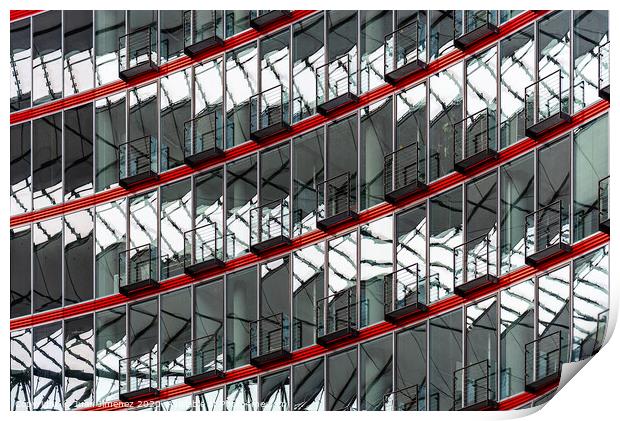 Modern architecture repetition Print by Juan Jimenez