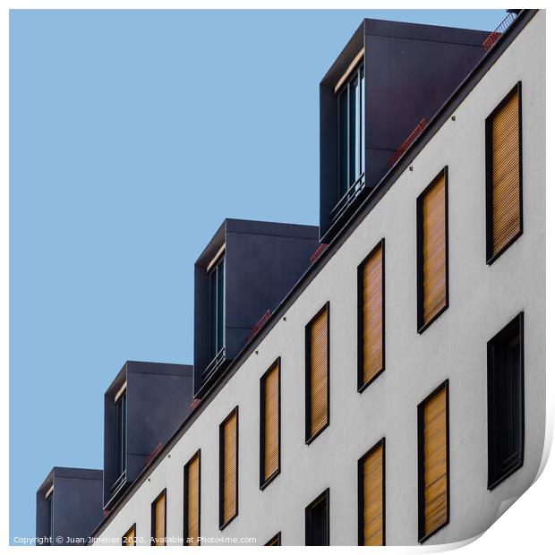 Low angle view of modern apartment building Print by Juan Jimenez