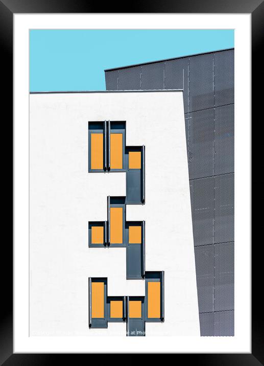 Modern architecture abstract minimalist building Framed Mounted Print by Juan Jimenez