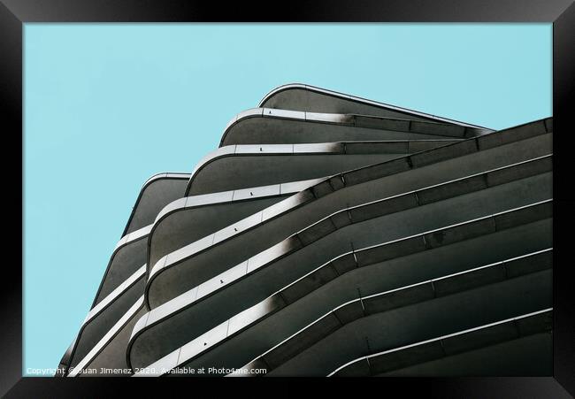 Abstract minimnal architecture against sky Framed Print by Juan Jimenez