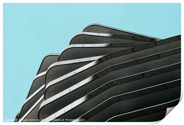 Abstract minimnal architecture against sky Print by Juan Jimenez