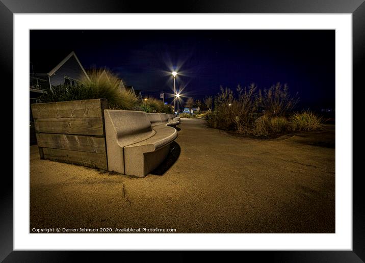 Roker Promenade at night Framed Mounted Print by Darren Johnson